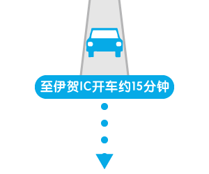至伊贺IC开车约15分钟