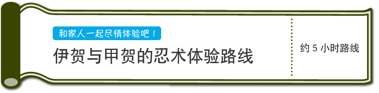和家人一起尽情体验吧！　伊贺与甲贺的忍术体验路线　约5小时路线（SP）