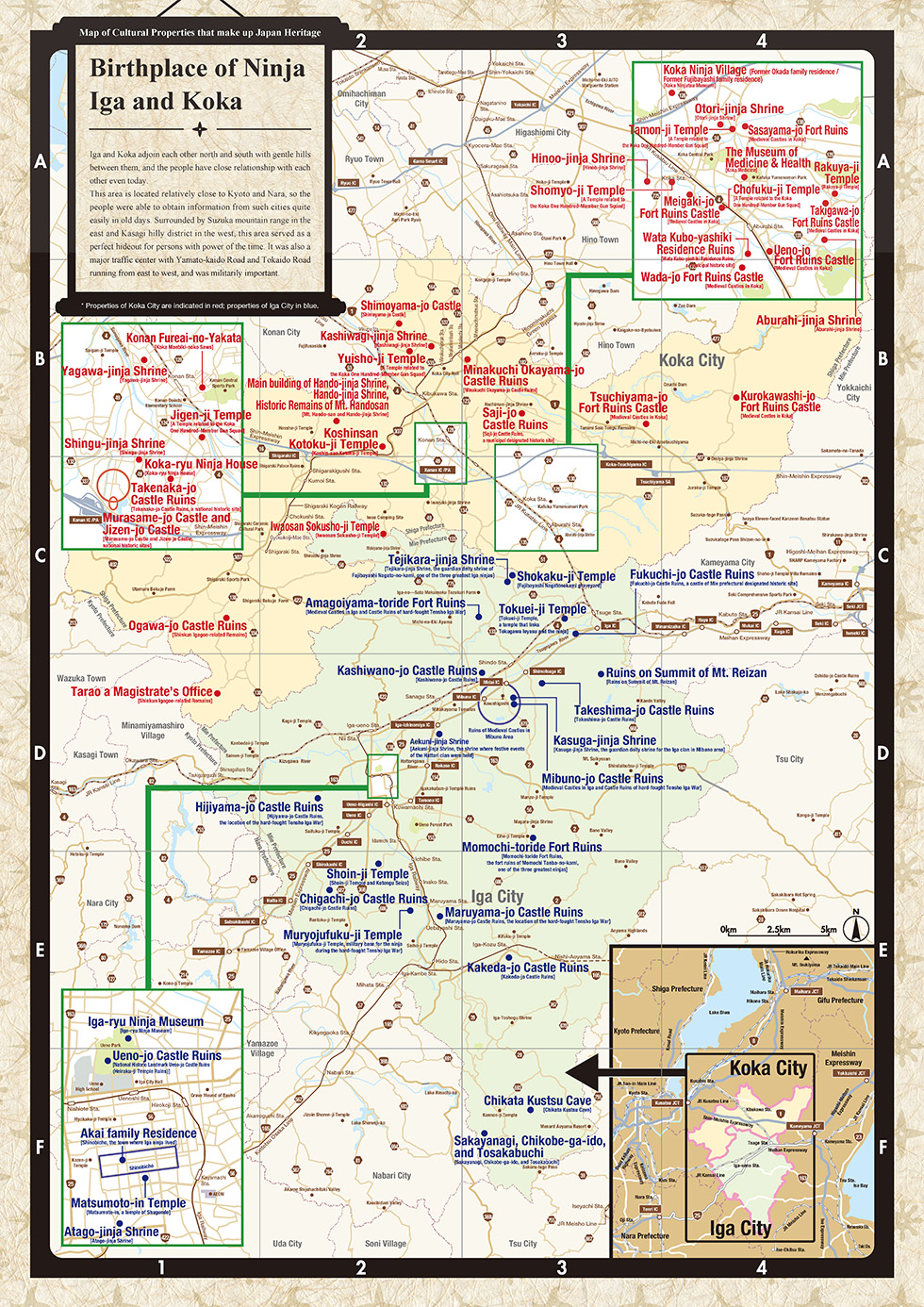 Map of Cultural Properties that make up Japan Heritage