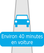 Environ 40 minutes en voiture