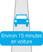 Environ 15 minutes en voiture