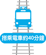 搭乘電車約40分鐘